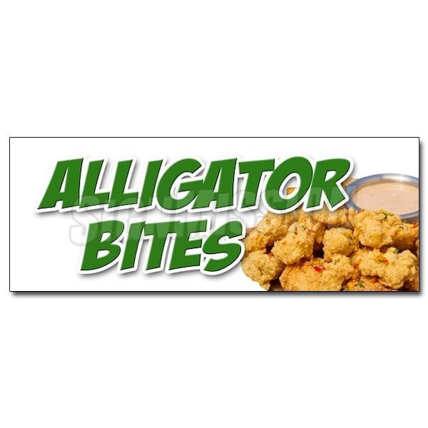 ALLIGATOR BITES DECAL sticker gator florida fried snack fresh delicious, D-36 Alligator Bites